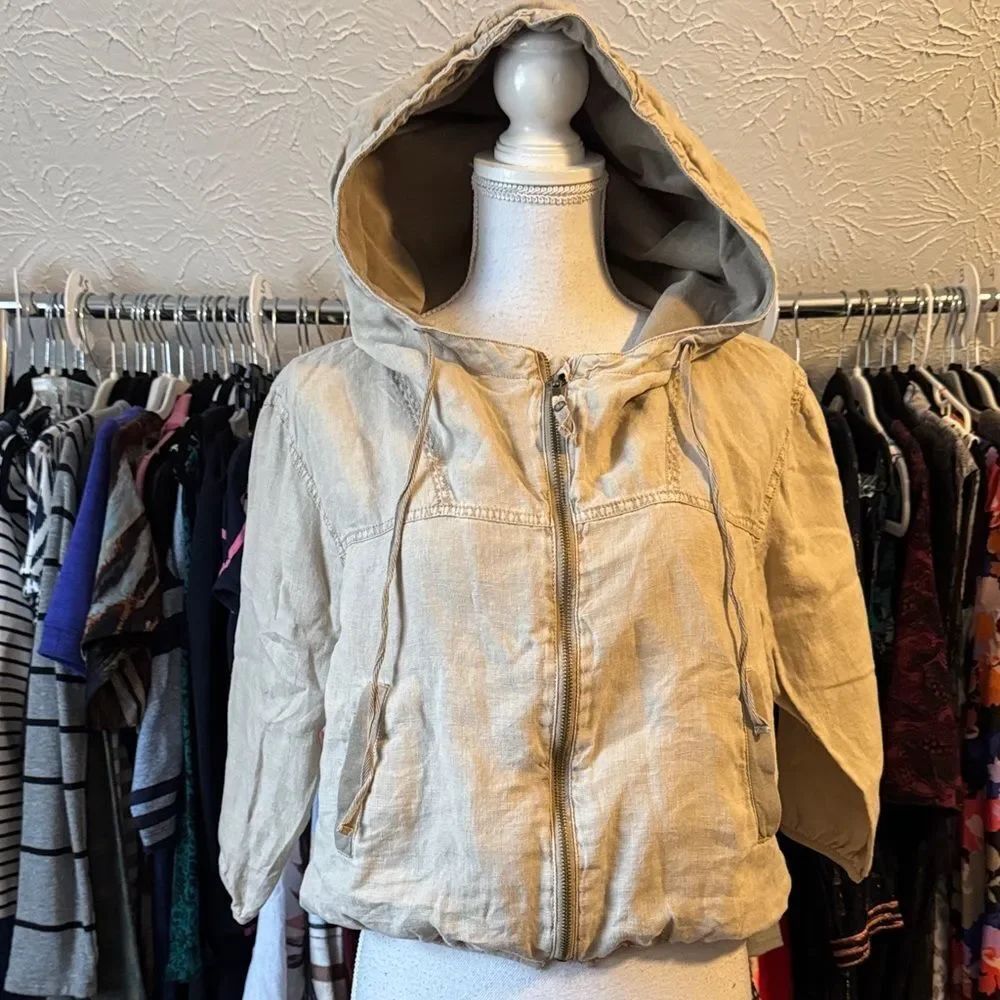 Michael Stars Tan Hooded Utility Jacket